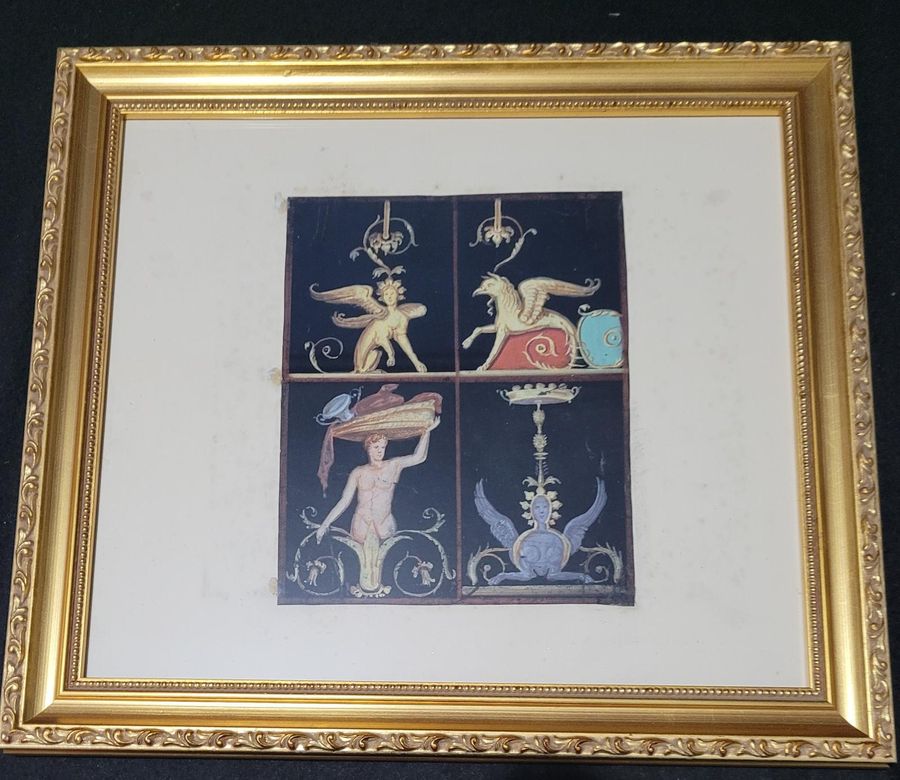 Antique four Fresco Paintings 