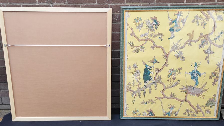 Antique  AL-DIAMENT Orginal French Chinoiserie Wallpaper Panels 