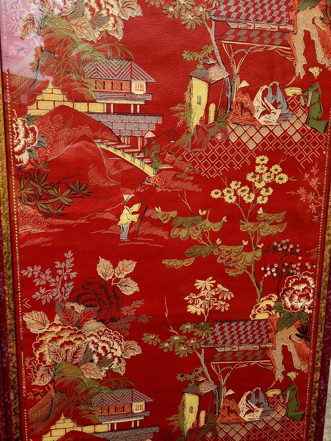 Antique 1930s Chinoserie Wallpaper Panels 