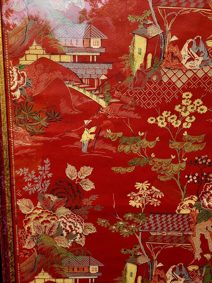 Antique 1930s Chinoserie Wallpaper Panels 