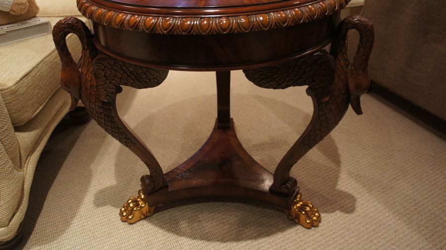 Antique A Mid 19th Century, English Cabriolet Leg Stool in Walnut.