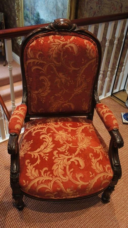 Antique A Pair of French, Rosewood, Open Armchairs c1840.