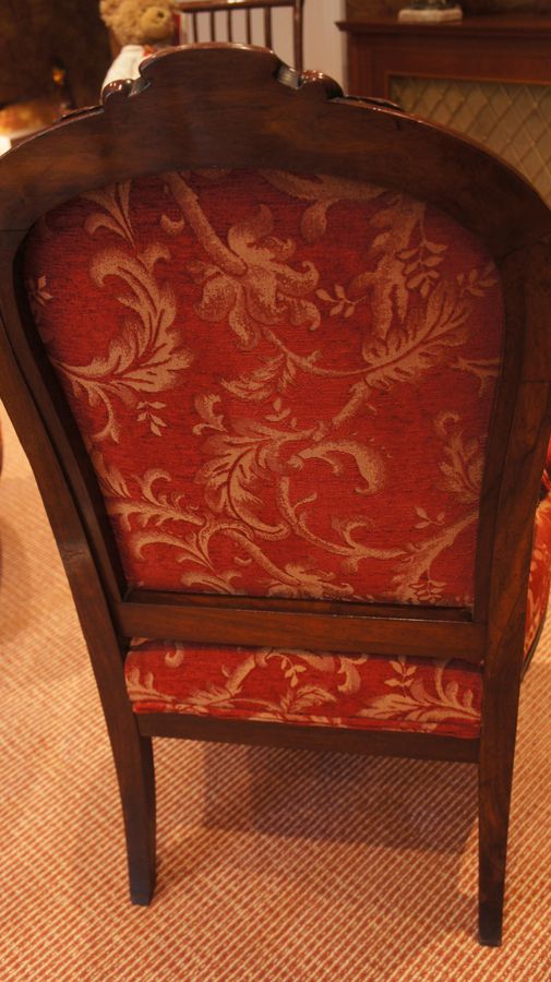 Antique A Pair of French, Rosewood, Open Armchairs c1840.