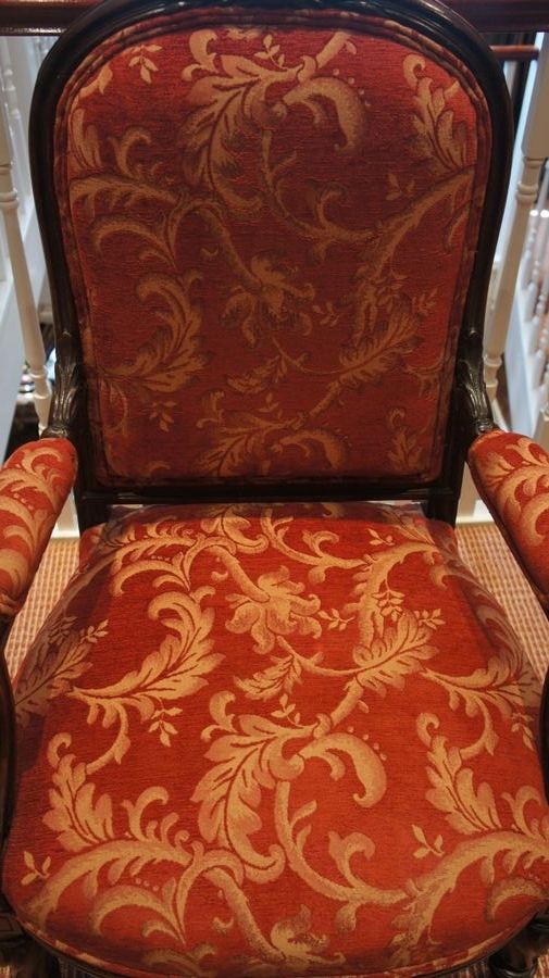 Antique A Pair of French, Rosewood, Open Armchairs c1840.