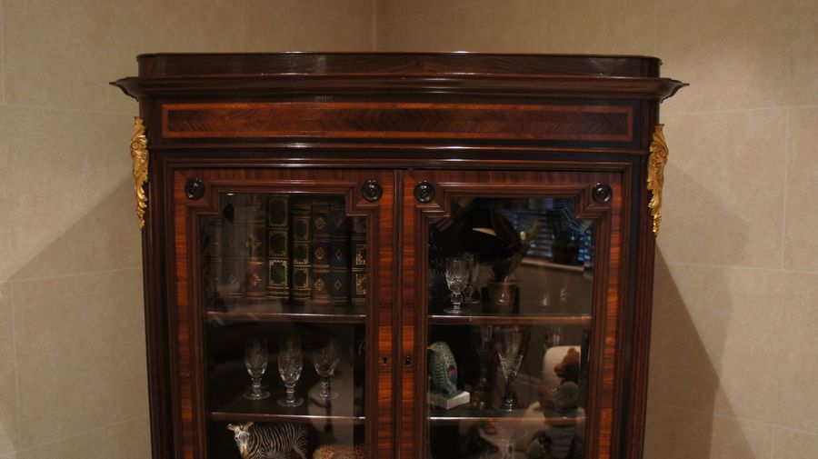 Antique A Beautiful example of a Napoleon III, French, Ebony and Parquetry Secretaire Bookcase by Chaix c1860