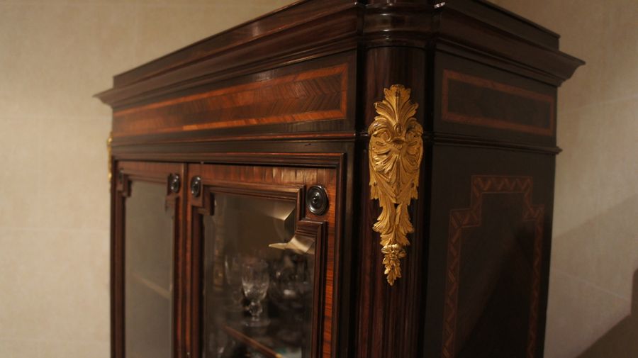 Antique A Beautiful example of a Napoleon III, French, Ebony and Parquetry Secretaire Bookcase by Chaix c1860