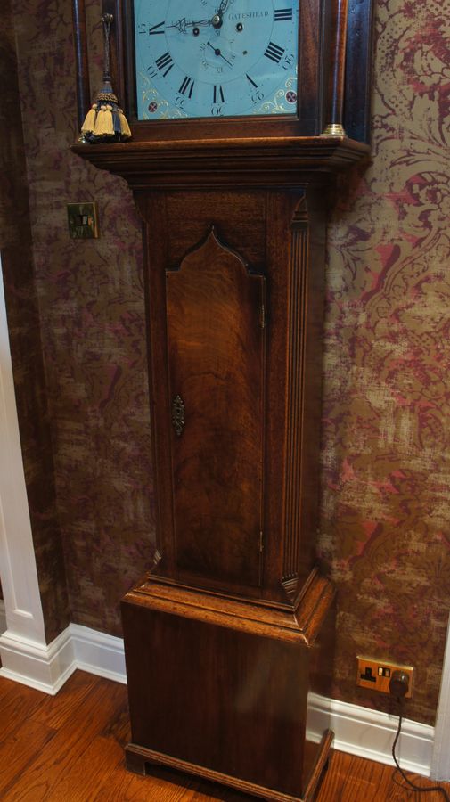 Antique A Fine English, Walnut, Long Case Clock by J. Atkinson of Gateshead. c1770