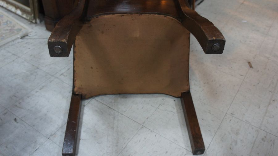 Antique Early 20th Century Oak and Leather Club Chair.