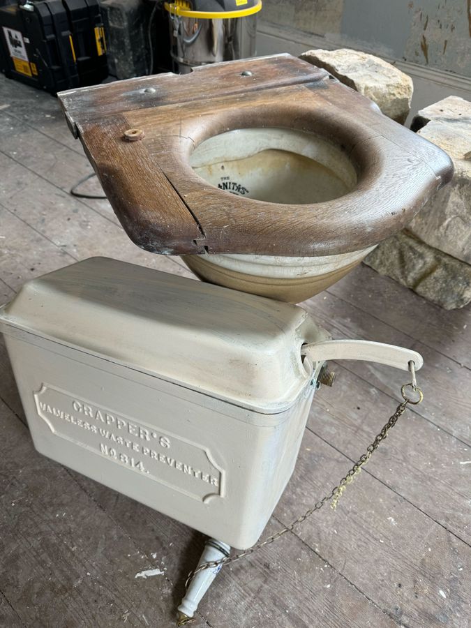 Antique Thomas Crapper no.814 High Level Cistern and Toilet