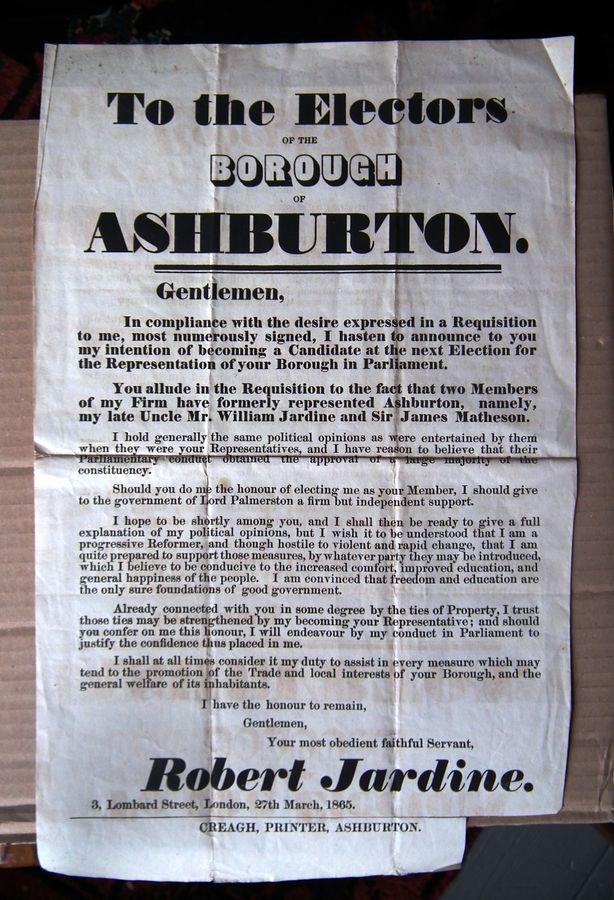 Antique GENERAL ELECTION OF 1865. A collection of printed ephemera relating to the General Election of 1865