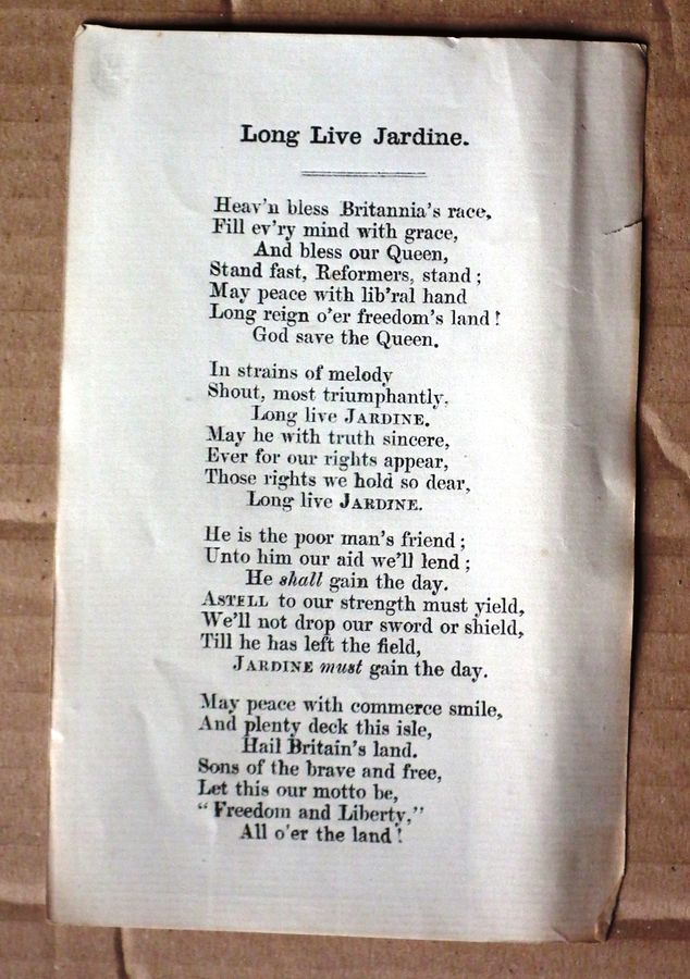 Antique GENERAL ELECTION OF 1865. A collection of printed ephemera relating to the General Election of 1865