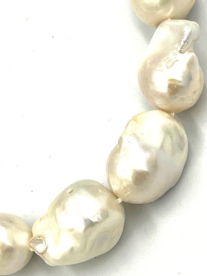 Antique Vintage Extra Large Authentic Genuine Baroque Natural South Sea Pearls Graduated