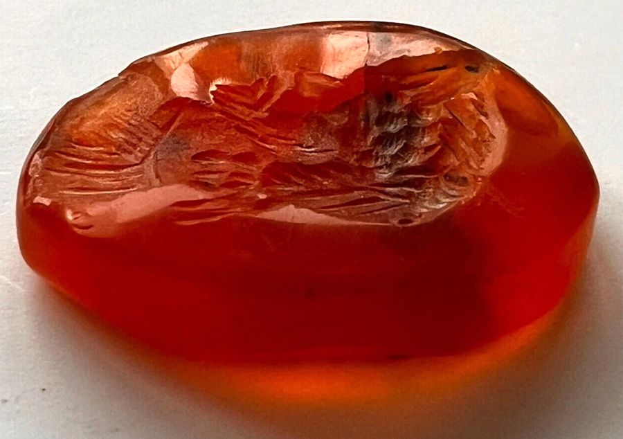 Antique Carved Intaglio Cameo Depicting A Warrior God in Cornelian Italian