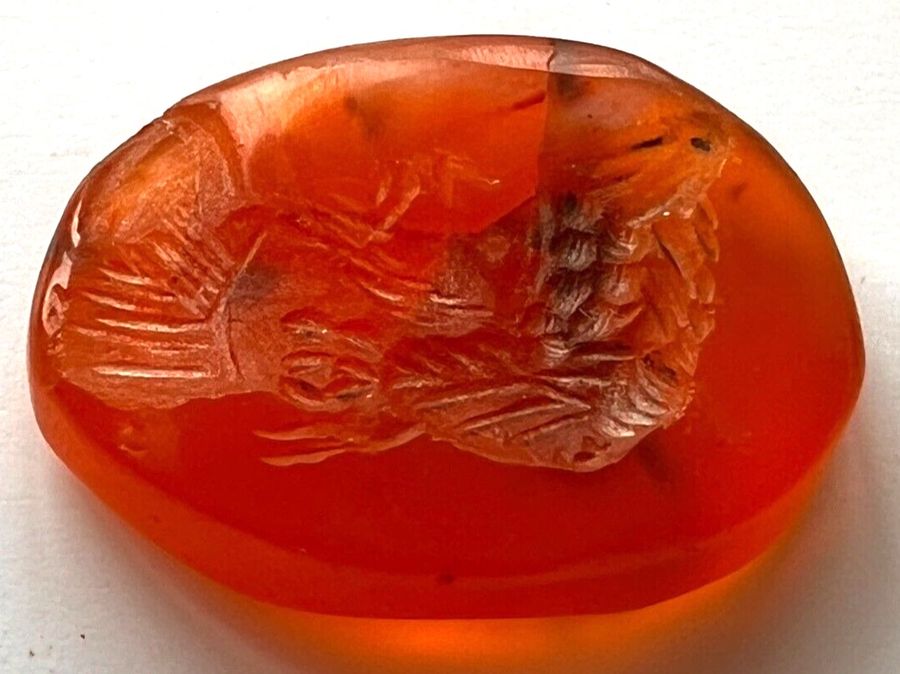 Antique Antique Carved Intaglio Cameo Depicting A Warrior God in Cornelian Italian