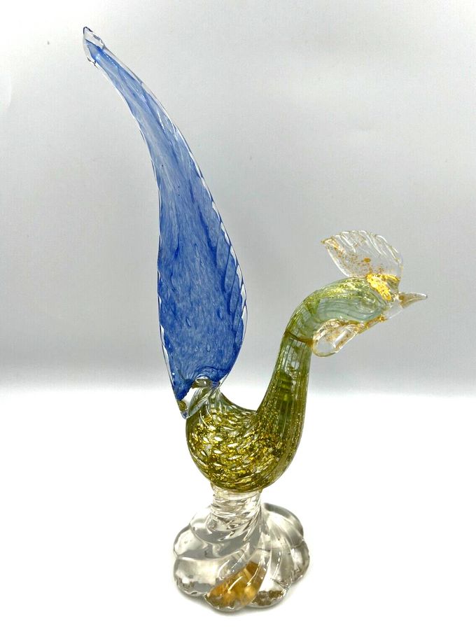 Antique Large Murano Art Glass Pheasant Bird Mid Century Venetian A/F