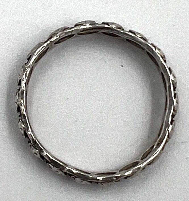 Antique Antique Art Deco Sterling Silver Band Ring Size P