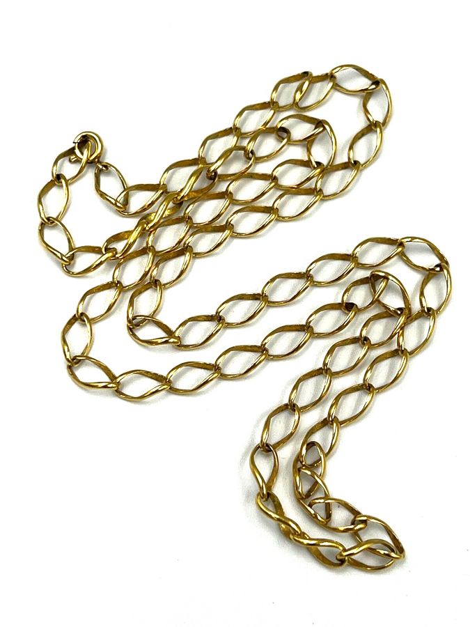 Antique Vintage Rolled Gold Figaro Necklace German