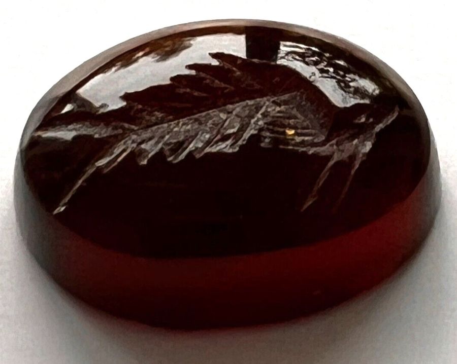 Antique Antique Carved Intaglio Cameo Depicting A Fish in Cornelian Italian