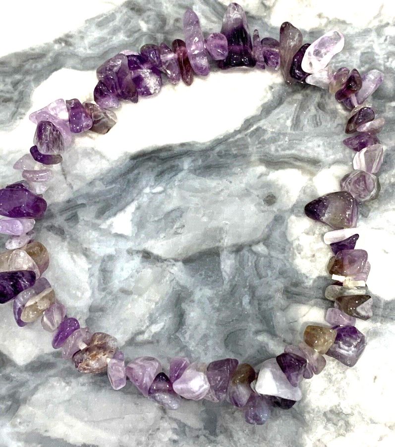 Antique Antique  Art Deco Natural  Amethyst Bracelet Beautiful Chunks of Natural Amethys