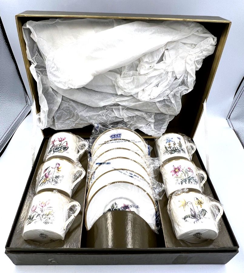 Antique Royal Worcester Bone China Tea Coffee Set Original Box