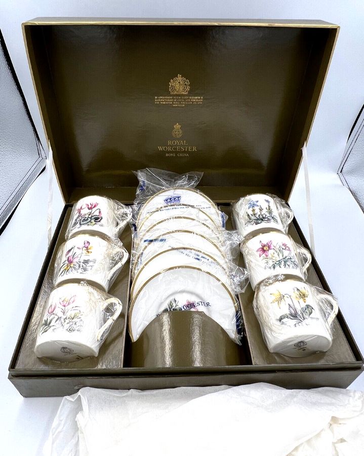 Antique Royal Worcester Bone China Tea Coffee Set Original Box