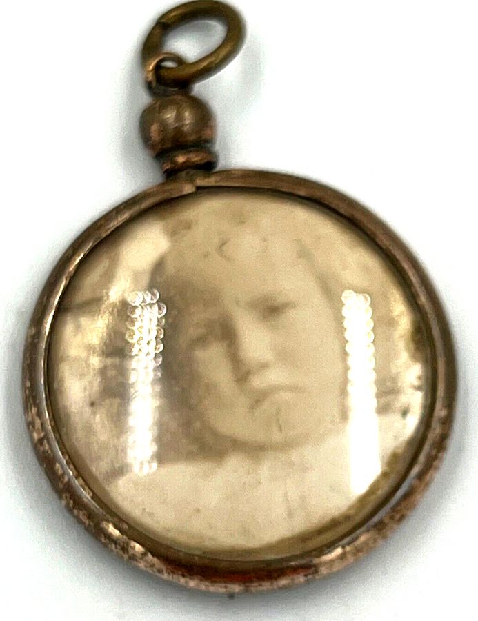 Antique Antique Victorian Double Sided Locket Rolled Gold- Pictures both sides