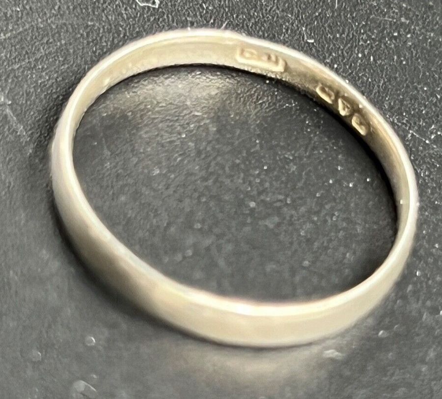 Antique Vintage Silver Hallmarked Ring Band Size i