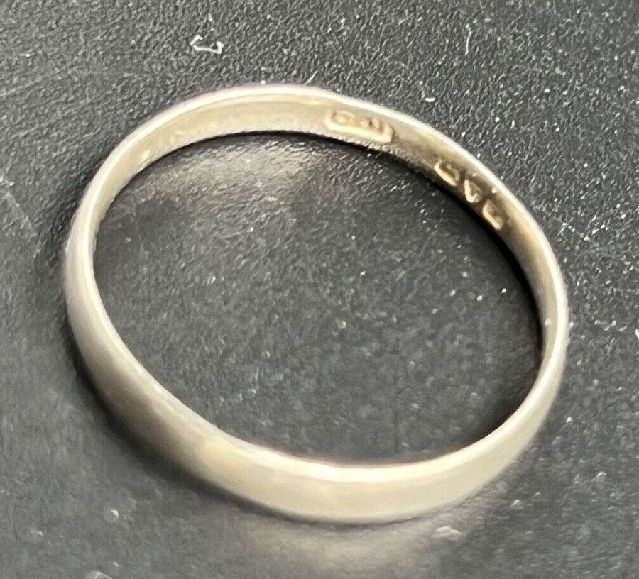 Antique Vintage Silver Hallmarked Ring Band Size i