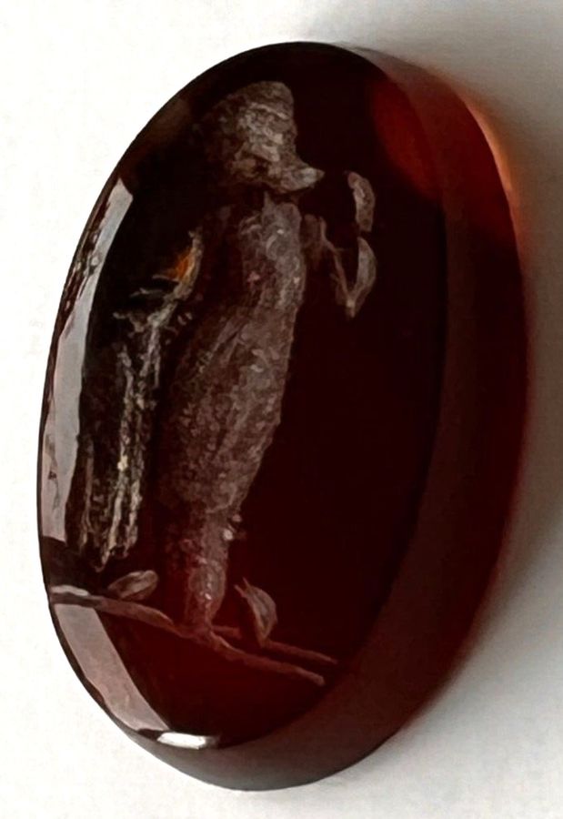 Antique Antique Carved Intaglio Cameo Depicting A Goddess in Cornelian Italian