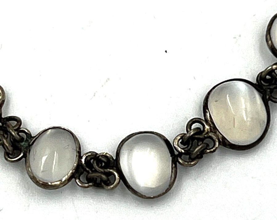 Antique Antique Victorian Moonstone Cabochon Riviere Bracelet