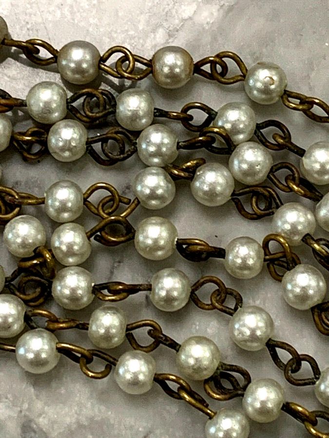 Antique Antique Art Deco Very Long Pearl Flapper Necklace Circa 1920s