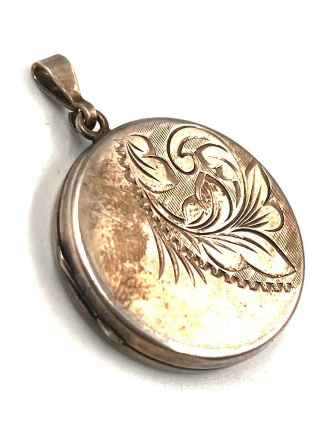 Antique Vintage Sterling Silver Double Locket Pendant Mid Century SILVER STYLIC