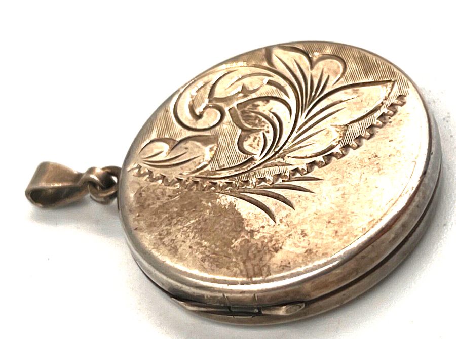 Antique Vintage Sterling Silver Double Locket Pendant Mid Century SILVER STYLIC