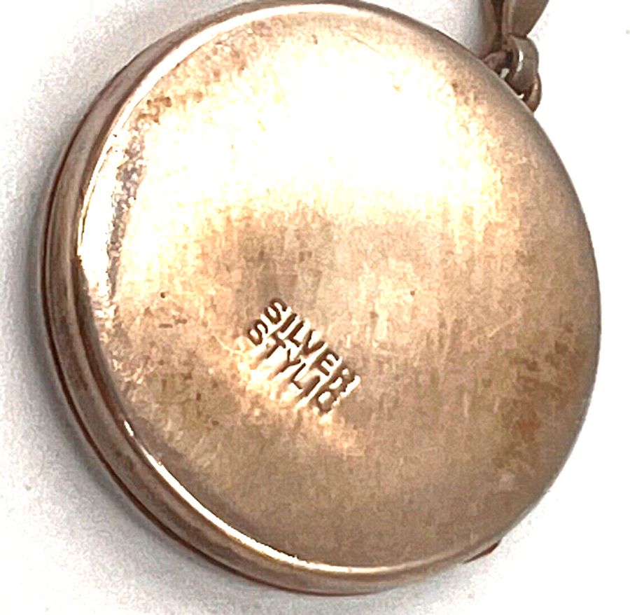 Antique Vintage Sterling Silver Double Locket Pendant Mid Century SILVER STYLIC