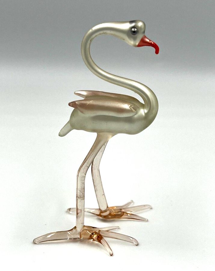 Antique Antique Glass Lampwork Bird Figurine Swan Fritz Lampi Bimini Circa Early 1920s