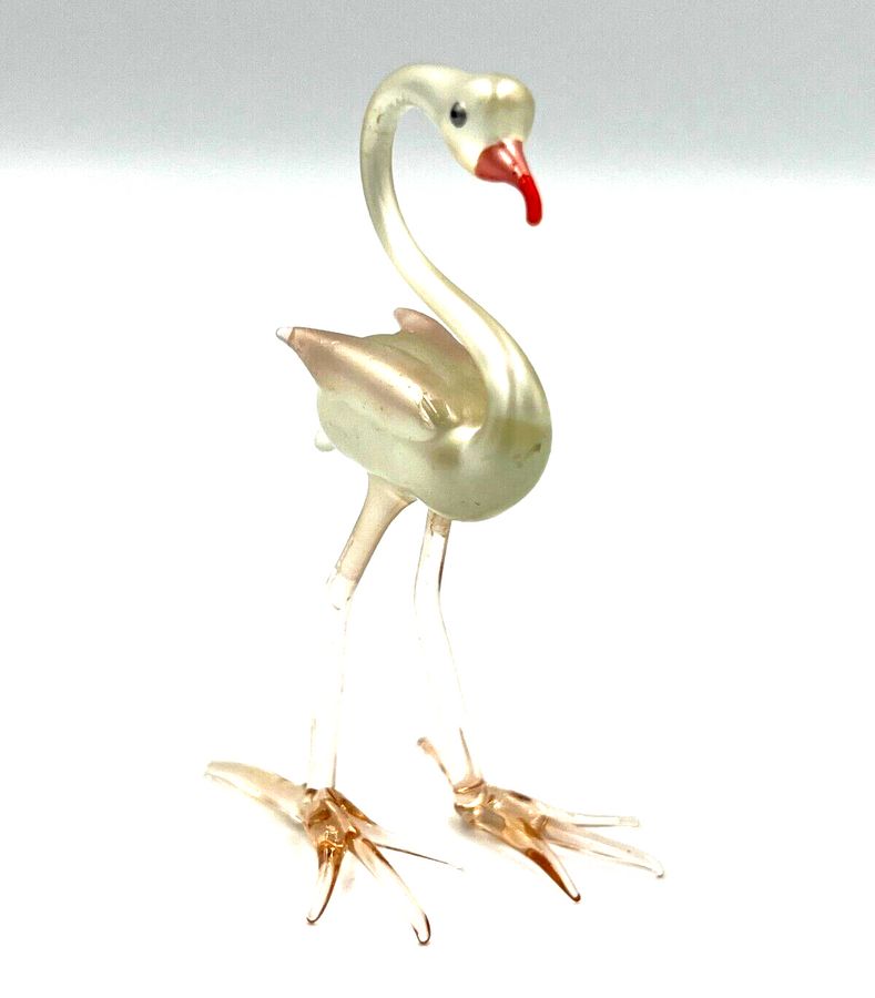 Antique Antique Glass Lampwork Bird Figurine Swan Fritz Lampi Bimini Circa Early 1920s