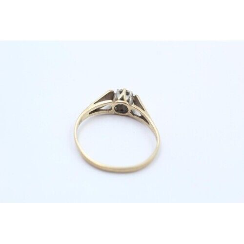 Antique Hallmarked Birmingham 9ct Gold Diamond Solitaire Ring size Q ½