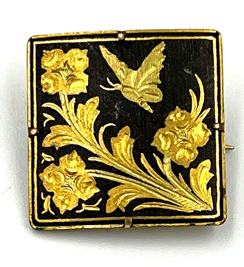 Antique Brooch Square Rolled Gold brooch