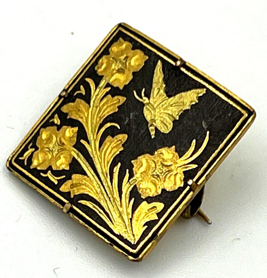 Antique Brooch Square Rolled Gold brooch