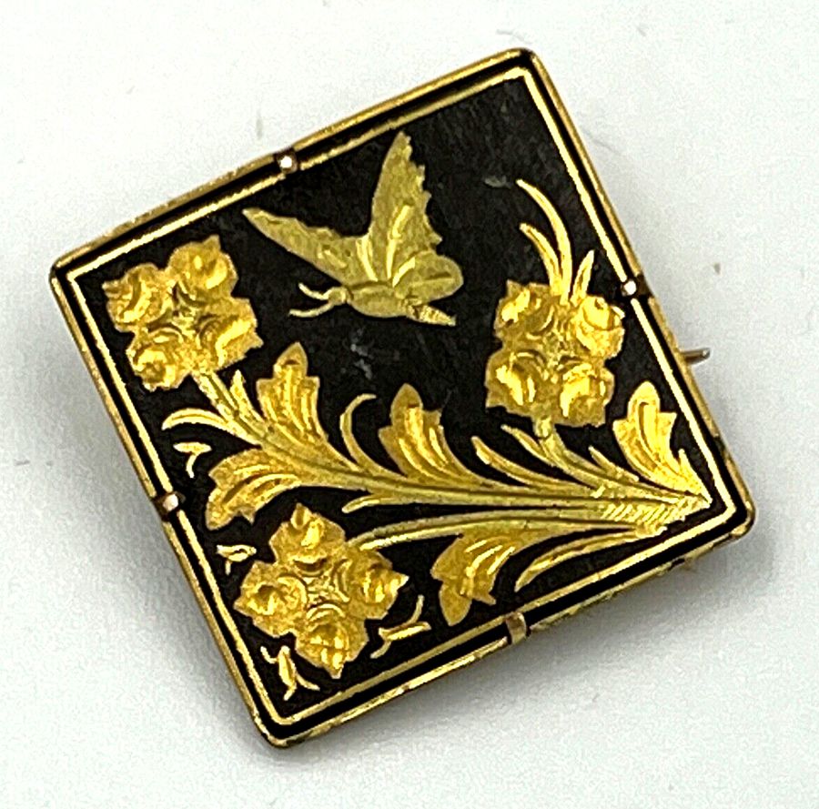 Antique Brooch Square Rolled Gold brooch