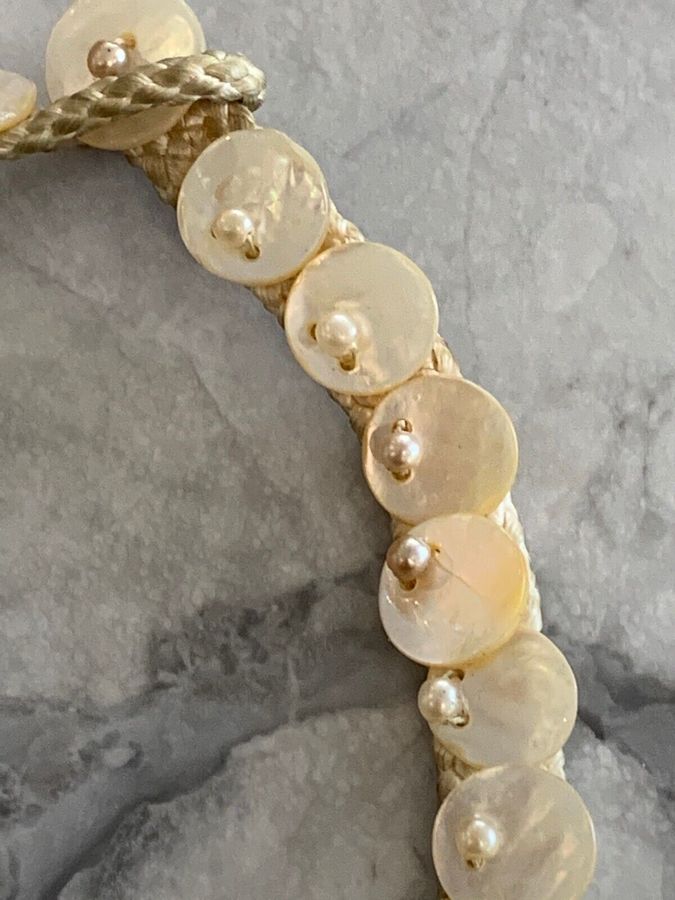 Antique Necklace Natural Mother of Pearl and Pearls