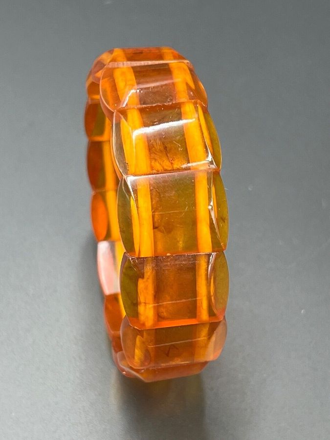 Antique Natural Baltic Amber Bangle Bracelet