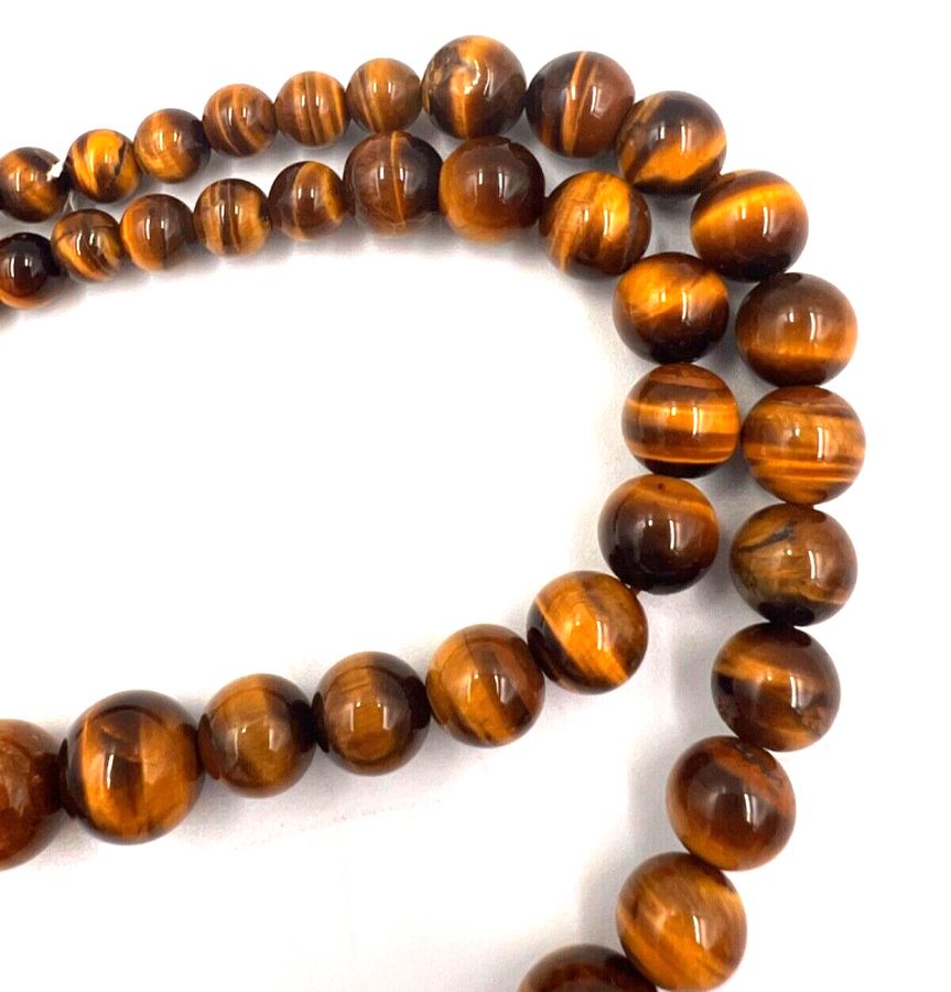 Antique Vintage Natural Tiger Eye Chunky Necklace Choker Graduated  Magnetic Clasp (C)