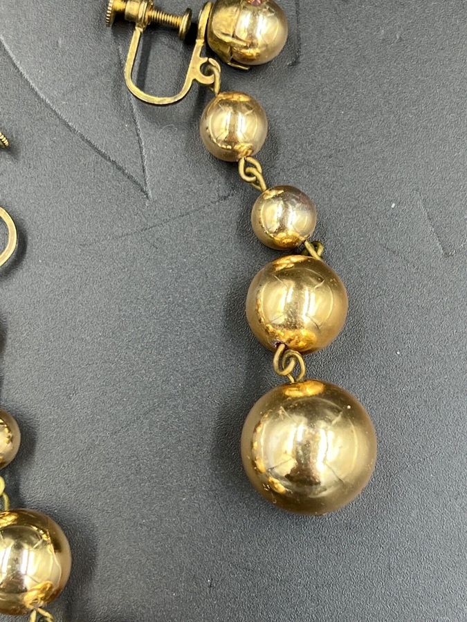 Antique Antique 1920s Very Dangly Long Earrings  Art Deco Screw Back