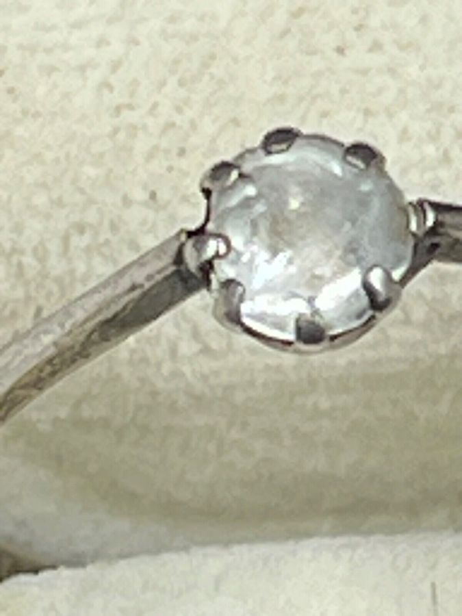 Antique Silver Ring Set with Moonstone A/F Size O