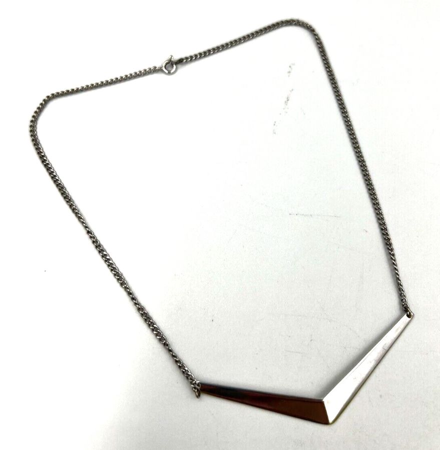 Antique Vintage Sterling Silver Mid Century Necklace Choker