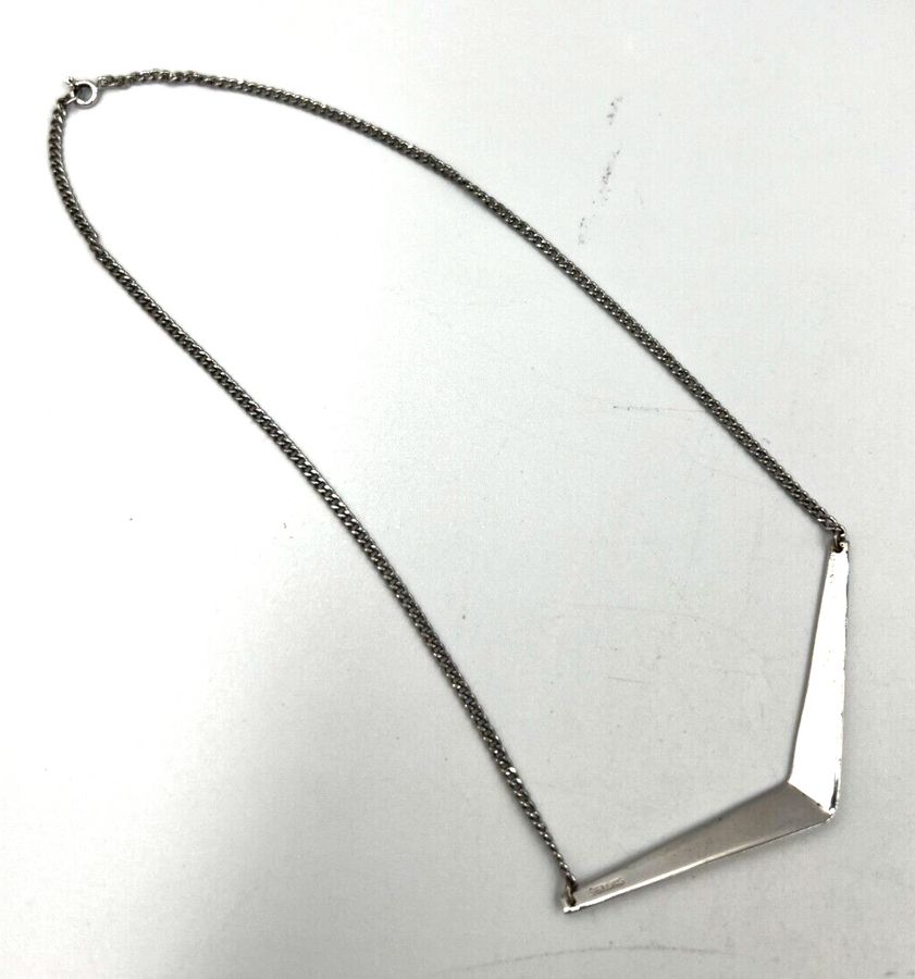 Antique Vintage Sterling Silver Mid Century Necklace Choker