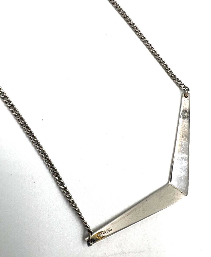 Antique Vintage Sterling Silver Mid Century Necklace Choker