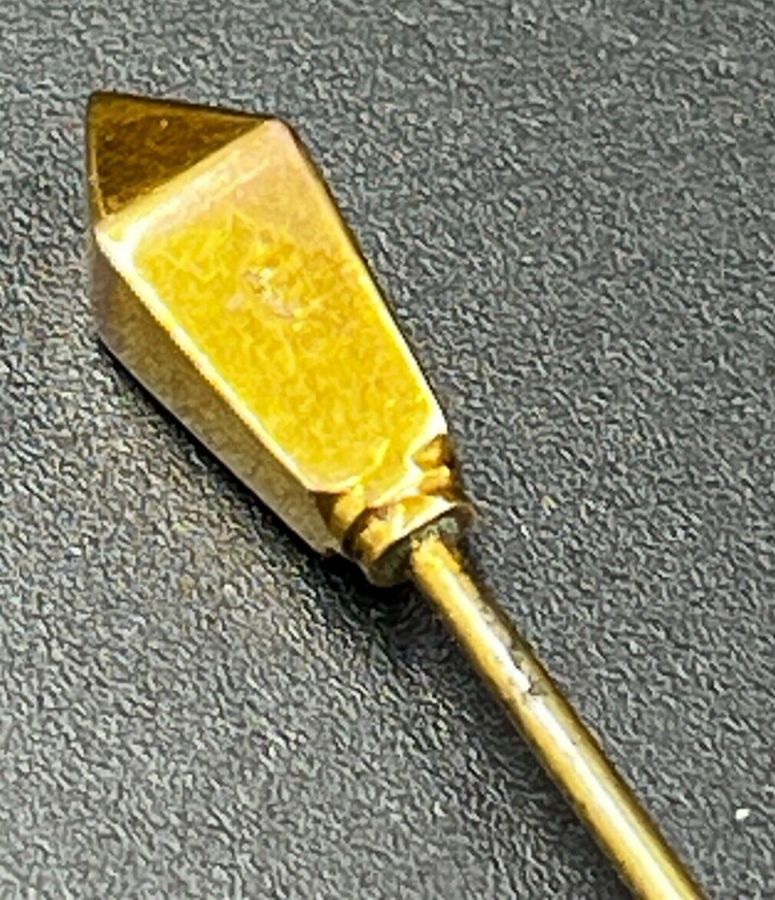 Antique Antique Art Deco Long Hatpin  9CT Gold  Head Circa 1910