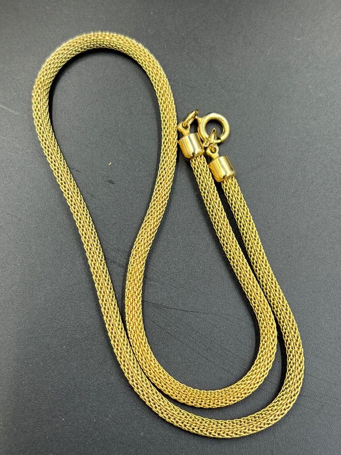 Antique Vintage Gold Plated Snake Choker Necklace